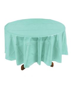 Mint Green Round Plastic Tablecloth