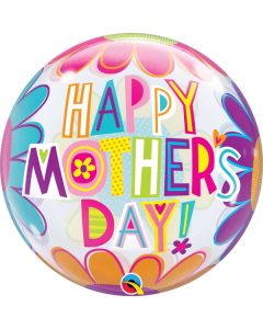 Mothers Day Flowers 56cm Bubble Balloon