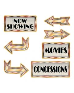 Movie Night Directional Sign Cutouts