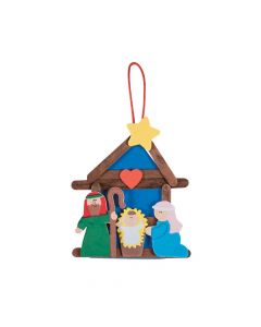 Nativity Craft Stick Religious Christmas Ornament Craft Kit