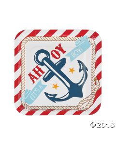 Nautical Baby Shower Paper Dinner Plates