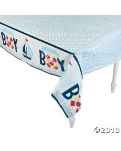 Nautical Baby Shower Plastic Tablecloth