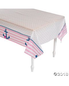 Nautical Girl Plastic Tablecloth