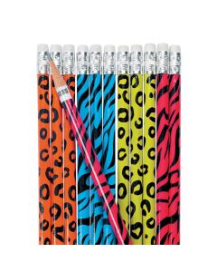 Neon Animal Print Pencils