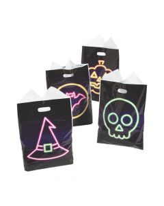 Neon Halloween Plastic Goody Bags