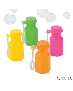 Neon Hexagon Bubble Bottles