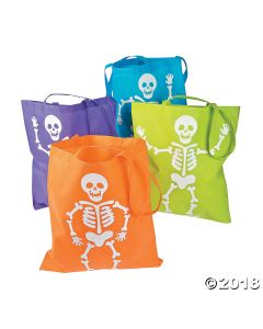 Neon Skeleton Tote Bags