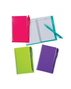 Neon Spiral Notebook and Pen Sets