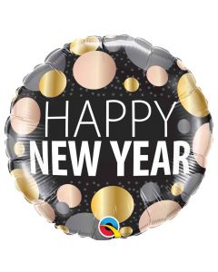 New Year Metallic Dots Foil Balloon