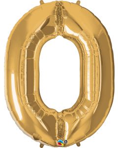 Number 0 Metallic Gold Foil Balloon 86CM