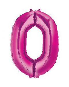 Number 0 Pink Supershape Foil Balloon