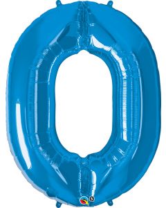 Number 0 Sapphire Blue Foil Balloon 86CM