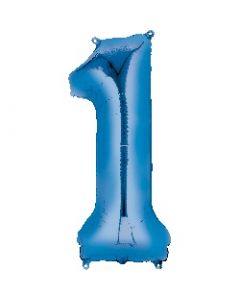 Number 1 Blue Supershape Foil Balloon