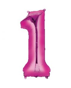 Number 1 Pink Supershape Foil Balloon