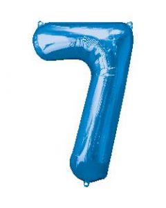 Number 7 Blue Supershape Foil Balloon