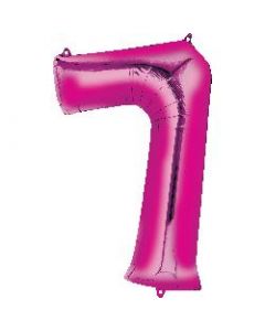 Number 7 Pink Supershape Foil Balloon