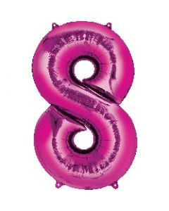 Number 8 Pink Supershape Foil Balloon