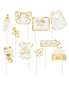 Oh Baby Gold Photo Stick Props