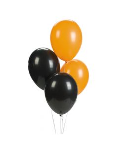 Orange and Black 11" Latex Balloon Assortment