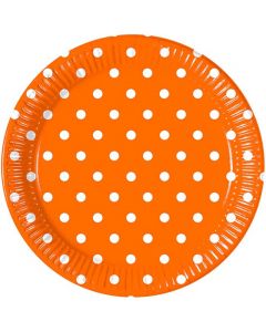 Orange Dots Lunch Plate