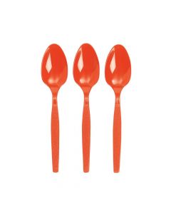 Orange Plastic Spoons