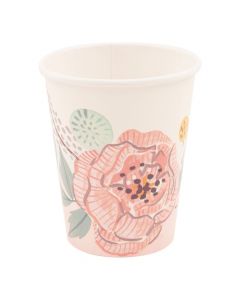 Painted Floral Paper Cups
