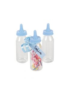 Pastel Blue Mini Baby Bottle Favor Containers