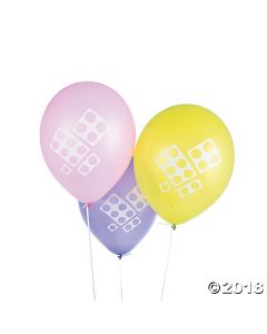 Pastel Colour Brick Party Latex Balloons