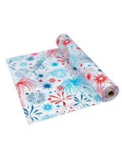 Patriotic Burst Plastic Tablecloth Roll