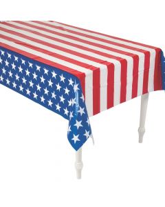 Patriotic Flag Print Plastic Tablecloth