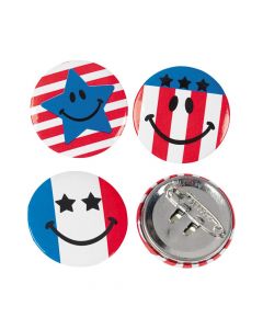 Patriotic Smile Face Mini Buttons