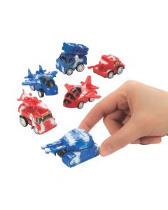 Patriotic Truck and Plane Pull-Back Toys