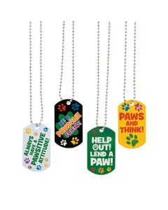 Pawsitive Character Dog Tag Chain Necklaces
