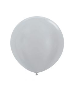 Pearl Silver Satin Balloon 91cm