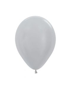 Pearl Silver Satin Balloons 12cm