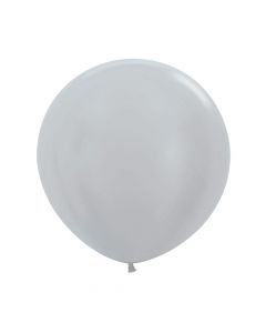 Pearl Silver Satin Balloons 61cm