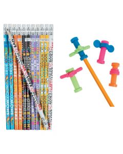 Pencils with Fidget Toppers Handout Kit for 48