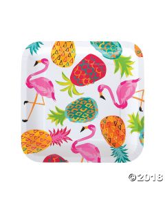 Pineapple Square Paper Lunch Plate