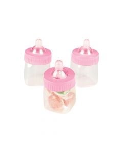 Pink Baby Bottle Favor Containers