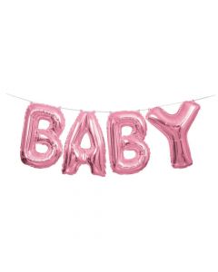 Pink Baby Mylar Balloon Banner