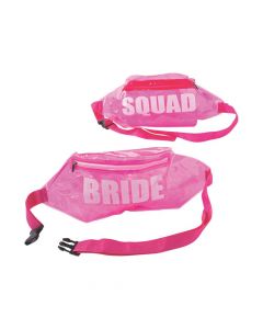 Pink Bride Squad Transparent Fanny Packs