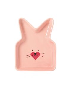 Pink Easter Bunny Ceramic Plate