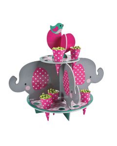 Pink Elephant Treat Stand With Cones