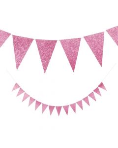Pink Glitter Pennant Banner