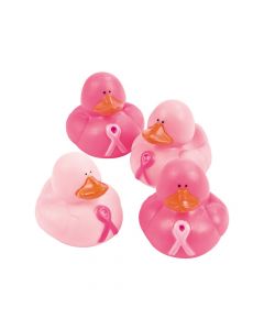 Pink Ribbon Rubber Duckies