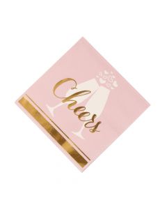Pink and White Cheers Luncheon Napkins