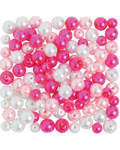 Pink and White Pearl Bead Assortment - 6mm - 8mm