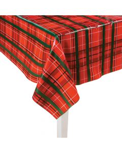 Plaid Christmas Plastic Tablecloth Roll