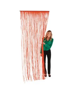 Plastic Orange Fringe Door Curtain