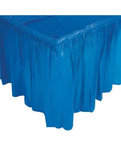 Pleated Blue Table Skirt